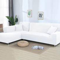 Vienspalviai elastingi sofos užvalkalai svetainei Stori segmentiniai kampiniai užvalkalai Sofos užvalkalas L forma Reikia pirkti 2 vnt. 1-seat 90-140cm balta