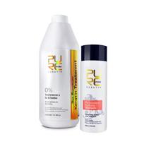 PURC Keratin Treatment tiesinantis plaukus 100 ml valomasis šampūno rinkinys atstatantis tiesinantis plaukų priežiūrai 0% balta
