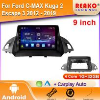 Automobilinis radijas Carplay Ford C-MAX Kuga 2 Escape 3 2012 - 2019 Navigacija GPS Android Auto Bluetooth Multimedijos grotuvas 2din DVD 4 core 1GB+32GB carplay