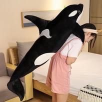 50/75CM Simuliacija Orka Pliušiniai Žaislai Iškamša Orcinus Orca Žuvis Lėlė Ryklys Animacinis Minkšta Miego Pagalvė Vaikams Mergaitėms Kūdikiui Dovana 50cm juoda
