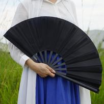 1 10 colių Kung Fu vėduoklė Sulankstoma vėduoklė Kovos menai Dvipusė Plastikinė Kinų Garso Vėduoklė Fitneso Šokiai Klasikinė Kung Fu Vėduoklė juoda