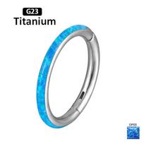 G23 Titano Priekinės Šoninės Opalo Nosies Žiedas 6mm - 12mm Septumo Clicker Vyriškas Lankelis Ausies Kremzlės Trago Lūpos Auskaras Ring 6mm