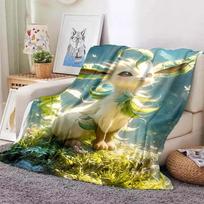 Animacinis Šiltas Minkštas Pokémon Eevee Antklodė Pūkuota Sofos Langeliu Pliušinė Lovatiesė Žiemos Keturių Sezonų Mesti Antklodė Sofai Lovai#(2) 75X95CM pilka spalva