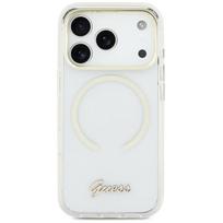 Guess IML Skriptas Metal MagSafe dėklas iPhone Air - Skaidrus