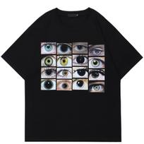 „Hip Hop Streetwear Eyes World“ grafiniai marškinėliai S juoda