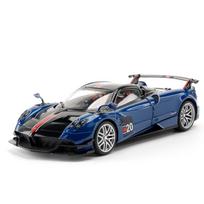 1/18 mastelio žaislinio automobilio modelis Pagani Huayra BC lengvojo lydinio sportinis automobilis su garso apšvietimu priekinio rato vairo žaislų kolekcija berniukui mėlyna