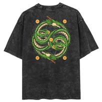 Hip Hop Oversize skalbinti marškinėliai Streetwear Anime Dragon Ball grafiškai spausdinti marškinėliai vyriški trumparankoviai marškinėliai M gray