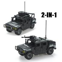 II pasaulinio karo TBS šturmo komandos karinis Hummer džipas šarvuotas automobilis konstruktorius modelis armijos mini kareivis transporto kovos vežimas žaislų rinkinys dovana