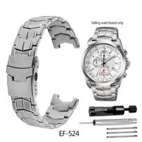 Casio EF-550 EF-524 Nerūdijančio plieno laikrodžio apyrankė 22mm Sidabrinė apyrankė Sulankstama sagtelė Apyrankė Metalinis dirželis Vyriško laikrodžio grandinėlė 22mm