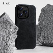Prabangus zomšinis odinis dėklas, skirtas iPhone 15 Pro Max 14 13 Pro 12 magnetiniam Magsafe įkrovimui, smūgiams atsparus apsauginis dangtelis For Iphone  14 juoda