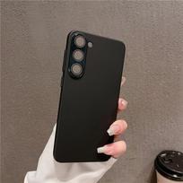 Samsung Galaxy S24 S23 S22 Plus Ultra pilnai dengiantis patvarus pirštų atspaudams atsparus kietas PC dėklas su objektyvo plėvele, apsauga nuo kritimo, galinis dangtelis S22 juoda