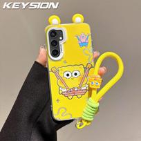 KEYSION mielas animacinis ausytėmis dėklas, skirtas Samsung A55 5G A35 A15 4G 5G, su dirželiu, minkštas silikonas+PC, atsparus smūgiams telefono dėklas, skirtas Galaxy A05S for Samsung A55 5G