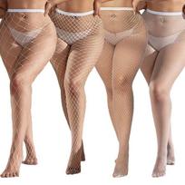 4 poros Seksualios moteriškos tinklinės pėdkelnės Didelio dydžio su išpjovomis Pėdkelnės Gėlių Kaukolės Širdies rašto pėdkelnės Lingerie Klubinės Vakarėlio apranga One Size