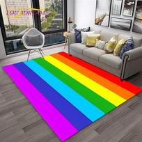 Spalvota Vaivorykštė 3D Iliuzija Vizija HD Kilimas Namams Svetainei Miegamajam Sofa Prieškambario Kilimėlis Dekoravimas, Vaikų Zonos Kilimas Neslystantis Grindų Kilimėlis 40x60cm
