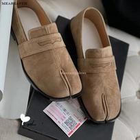 Skaldytais pirštais arklio batai vyriškam storam padui Loafers batai Tabi batai lakinės odos korėjietiška versija tendencija laisvalaikio odiniai batai 35