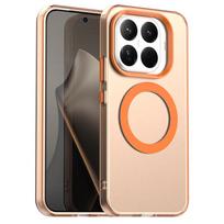 Magnetic Wireless Charging Case For Xiaomi 15T Pro Mi 15T 5G Cover Candy Colors Transparent Shell Fundas Coque Xiaomi 15T Pro oranžinė