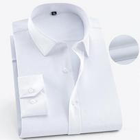 Klasikiniai vyriški standartiniai marškinėliai ilgomis rankovėmis Suknelė Twill Formal Business Work Office Top marškinėliai 38 balta