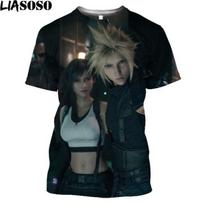 Vyriški drabužiai Final Fantasy VII Remake Vyriški marškinėliai 3d Print Oversize Trumpomis rankovėmis madingi marškinėliai Kasdieniai marškinėliai Homme Tee Tops 6XL