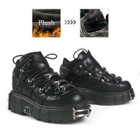 Nauji 2025 m. prekės ženklo punk stiliaus moteriški batai suvarstomi kulno aukštis 6 cm platforminiai batai moteriški rokeriški batai metalo dekoras moteriški sportbačiai 36