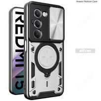 Stumdomas objektyvo apsaugos dėklas Xiaomi Redmi 15 5G Global 169mm Dėklas Redmi 15 4G 171mm Dėklas Magnetinis žiedinis stovas Laikiklis Dangtelis Capa for Redmi 15 169mm raudona