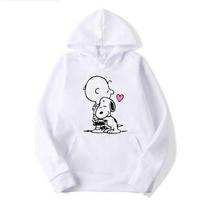 Žemės riešutai Snoopy Hoodies Megztiniai Laisvalaikio Hoodie Moteriški Drabužiai Viršutiniai Drabužiai Palaidinė Viršūnės Linksmi Streetwear Grafiniai Hoodies S