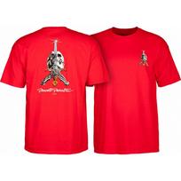 Powell Peralta Riedlentės Kaukolė Kardas Raudoni Unisex Marškinėliai S