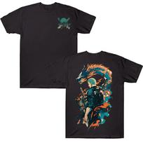 Anime One Piece Zoro marškinėliai Grynos medvilnės trumpomis rankovėmis T-shirt Vyriški Moteriški Mados Laisvi Viršutiniai Drabužiai Madingi Vasaros Laisvalaikio Y2K Marškinėliai XS juoda