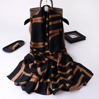 Fashion Scarves Šalikas 100 % šilko jausmingas šalikas Šilkas kaip skarelės Ilgos lengvos nuo saulės apsaugančios skaros moterims 90*180cm auksinė/juoda
