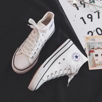Aukštakulniai drobės batai studentėms Ulzzang stiliaus madingi Harajuku retro universalūs riedlenčių batai 35