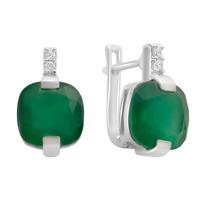 Sidabriniai auskarai su natūraliu agatu 5,61ct (2173625) smaragdas