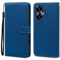 For Realme C55 dėklas Odinis atverčiamas piniginės dėklas For Realme C55 dėklas Knygos tipo apsauginis dėklas Coque Fundas Korpusas For Realme C55 tamsiai mėlyna spalva