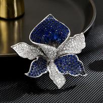 SUYU Naujas Madingas Ir Elegantiškas Moterų Prabangus Orchidėjos Krūtinės Segės Dizainas Elegantiški Ir Elegantiški Palto Aksesuarai Su Krūtinės Segėmis mėlyna