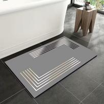 60*90cm Neslystantis Vonios Kambario Sugeriantis Diatomito Kilimėlis, Minkštas ir Itin Aukštos Kokybės Greitai Džiūstantis Dušo Kilimėlis 40*60cm-Quick-Dry pilka