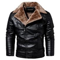 Žieminis negabaritinis paltas vyriškas odinis striukė Velvetas, pastorintas europietiškas ir amerikietiškas Tough Guy motociklas, PU odinis vyrų paltas 6XL juoda