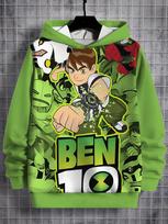 Ben 10 3D spausdinimo visų sezonų vaikiškas laisvalaikio džemperis su gobtuvu, šaunūs megztiniai, unisex drabužiai, berniukų, mergaičių gobtuvai 100