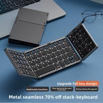 Tris kartus sulankstoma belaidė Bluetooth klaviatūra, maža sulankstoma klaviatūra, tinkama stacionariems kompiuteriams ir nešiojamiesiems kompiuteriams 【Style A】1keyboard juoda
