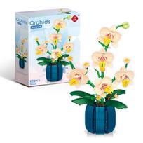 Gėlės Puokštė Orchidėja Konstruktoriaus Kaladėlės Bonsai Augalo Modelis Kaladėlės Dirbtinė Romantiška Namų Dekoracija Žaislai Gimtadienio Dovana Mergaitei