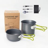 Outdoor Goods Camping Set Pot Set Portable 1-2 Person Picnic Stove Cooker Set