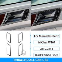 RRX Tikras anglies pluoštas Mercedes-Benz W164 2005-2011 M klasės automobiliui Durų panelė Durų rankenos rėmo apdailos dangtelio lipdukai Handle Black