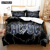 3D AC/Dc muzikinės patalynės komplektai Antklodžių užvalkalų komplektas su pagalvės užvalkalu Dvi lovos su didele lova Patalynė patalynė EU Single 135x200cm