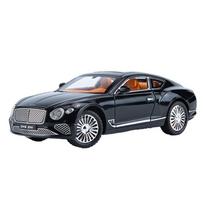 1/24 Bentley Continental GT modelinis automobilis, lydinio lieto žaislinis automobilis, kolekcionuojamas atitraukiamas žaislinis transporto priemonė su garsu ir šviesa juoda