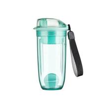 400 ml sportinio purtyklės buteliukas plastikinis vandens butelis su šluotelės rutuliniu dangteliu arbatos filtru, baltymų purtymo puodelis BPA, nepraleidžiantis nuotėkio, patvarus 400ml žalia