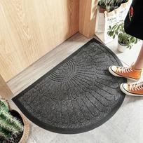 European Entrance Door Semi-round Rubber Mat Wear-resistant Easy To Take Care of Home Commercial Entry Non-slip Rubber Door Mat 50*80cm gray