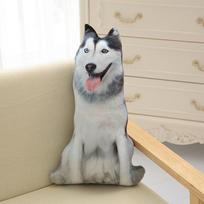 3D Husky pliušinė šunų galvos pagalvė – Erha Look Back pagalvėlė 50 cm