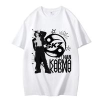 KPOP 4-asis albumas KARMA Marškinėliai CHANGBIN HYUNJIN FELIX Korėjietiška mada 100% medvilnė Hip Hop Marškinėliai Harajuku Viršūnės Gatvės drabužiai S