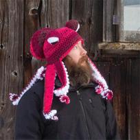 Juokinga Helovino aštuonkojo nerta kepurė – Šilta vilnonė galvos danga vakarėliams Adult One Size