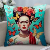 F-Frida K-Kahlo Meno Pagalvės Užvalkalas Trumpas pliušas Dvipusis spausdinimas Kvadratiniai Mesti Pagalvės Užvalkalai Sofos Namų Pagalvės Dekoracija 12x12Inch