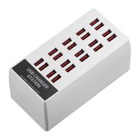 100 W USB įkrovimo stoties USB kištuko įkroviklis 20 prievadų stalinis įkroviklis, suderinamas su IOS ir Android US Plug balta