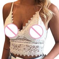 Moterų didelio dydžio liemenė Crop Wireless Liemenėlės apatinis trikotažas Seksualus apatinis trikotažas V formos iškirpte Camisole XXXL balta