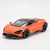 1/32 Mcleren 765lt imitacinis automobilio modelis metaliniai liejiniai ir žaislinės transporto priemonės lydinio apdaila, garsas lengvas metalas, vyriškas, vaikiškas, dovanų žaislas berniukui oranžinė